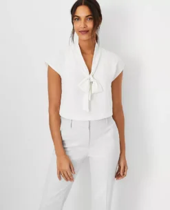 Tie Neck Cap Sleeve Top