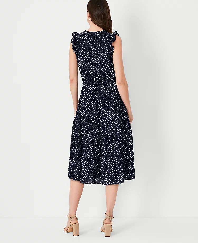 Spotted Ruffle Belted Flare Dress 2 Spotted Ruffle Belted Flare Dress - Image 2
