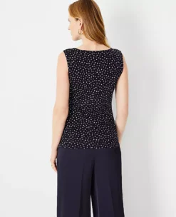 Spotted Cowl Neck Shell -Outlet Modern Muse Closet Store 613810 1362 ALT1