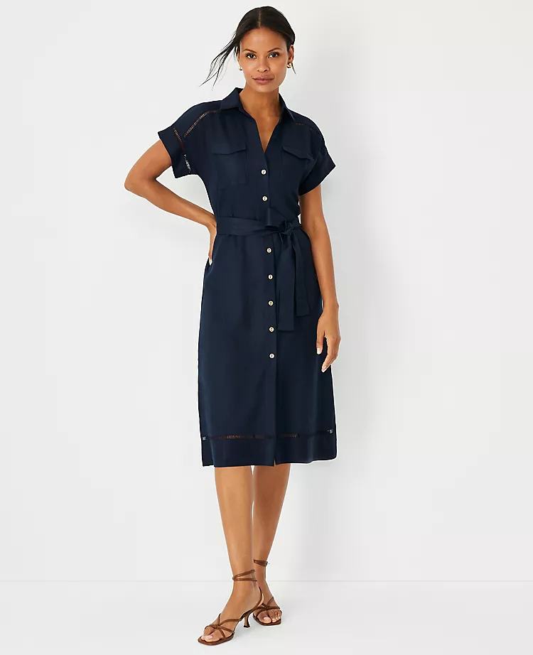Petite Cutout Pocket Shirtdress