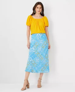 Tile Print Side Zip Midi Skirt -Outlet Modern Muse Closet Store 614060 2643 ALT2
