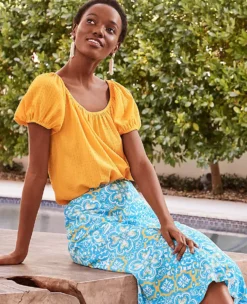 Tile Print Side Zip Midi Skirt -Outlet Modern Muse Closet Store 614060 2643 MKTG1