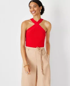 Criss Cross Halter Sweater Shell