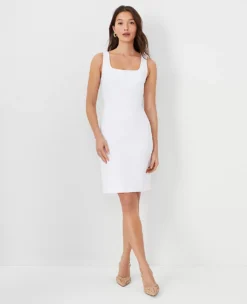 Double Scoop Neck Sheath Dress