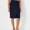 Petite Belted Seamed Pencil Skirt