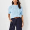 Petite Geo Stitch Elbow Sleeve Sweater