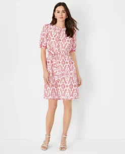 Petite Eyelet Belted Shift Dress