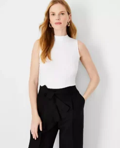 Petite Sleeveless Mock Neck Top