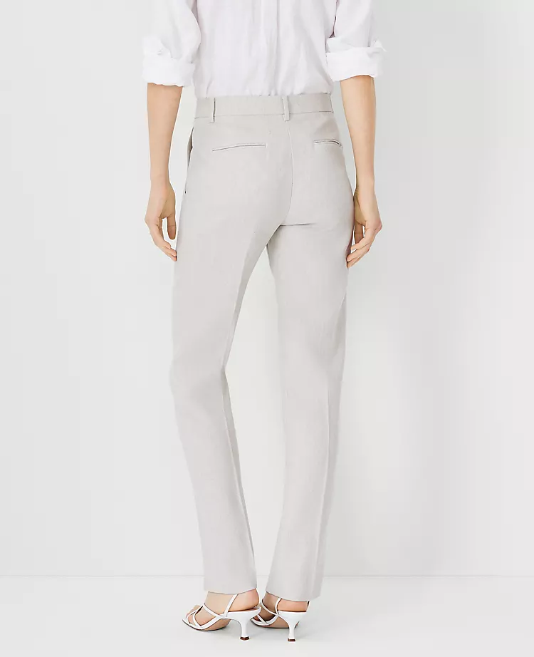 The Petite Sophia Straight Pant In Linen Blend - Image 2