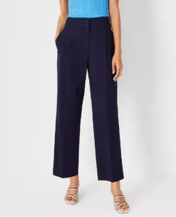 The Petite Pleated Straight Ankle Pant In Chino