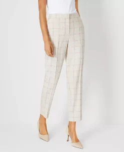 The Petite Eva Ankle Pant In Plaid - Curvy Fit