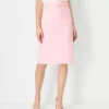 The Petite Belted Seamed Pencil Skirt In Linen Blend