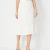 Petite Belted Pleated Midi Skirt